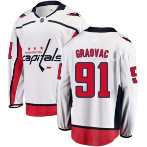 Herren Washington Capitals Eishockey Trikot Tyler Graovac #91 Breakaway Weiß Fanatics Branded Auswärts